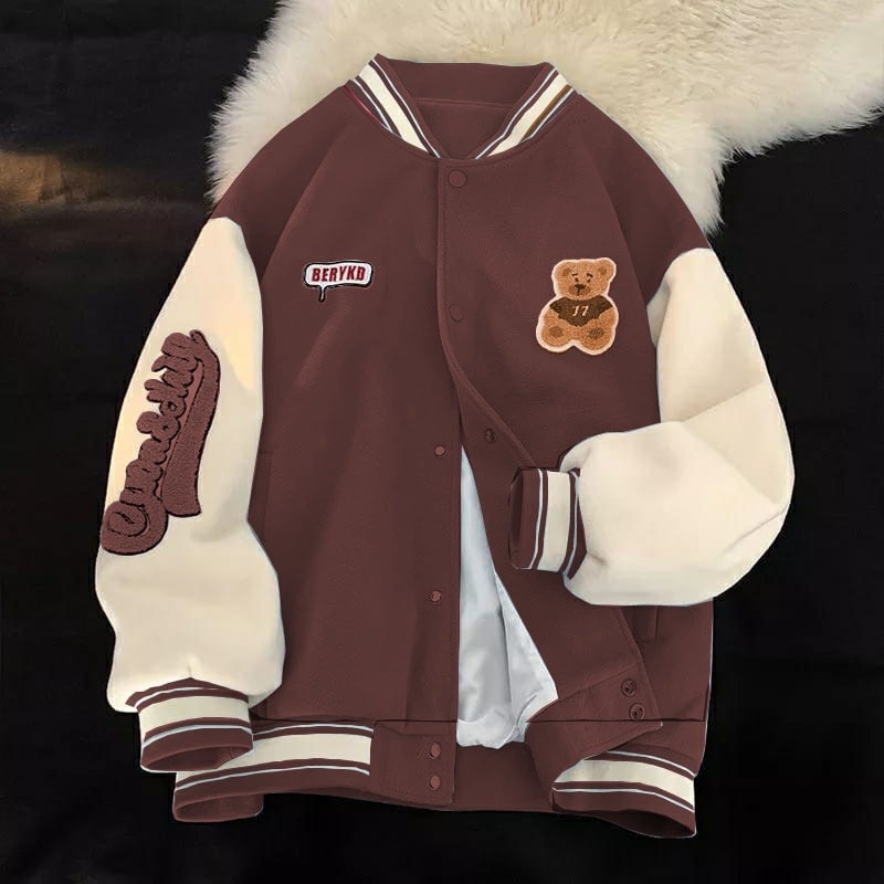 Sweater Wanita Grosir Berkualitas - BearOnefunny-Burgundy