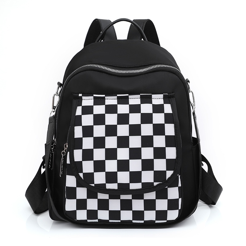 TAS RANSEL WANITA IMPORT KOREA ANTI VERMONA AIR MOTIF CATUR HITAM TA704B5 GENDONG PUNGGUNG SEKOLAH KULIAH KERJA BACKPACK KEKINIAN CEWEK MURAH BATAM REMAJA BRANDED SIMPLE LUCU