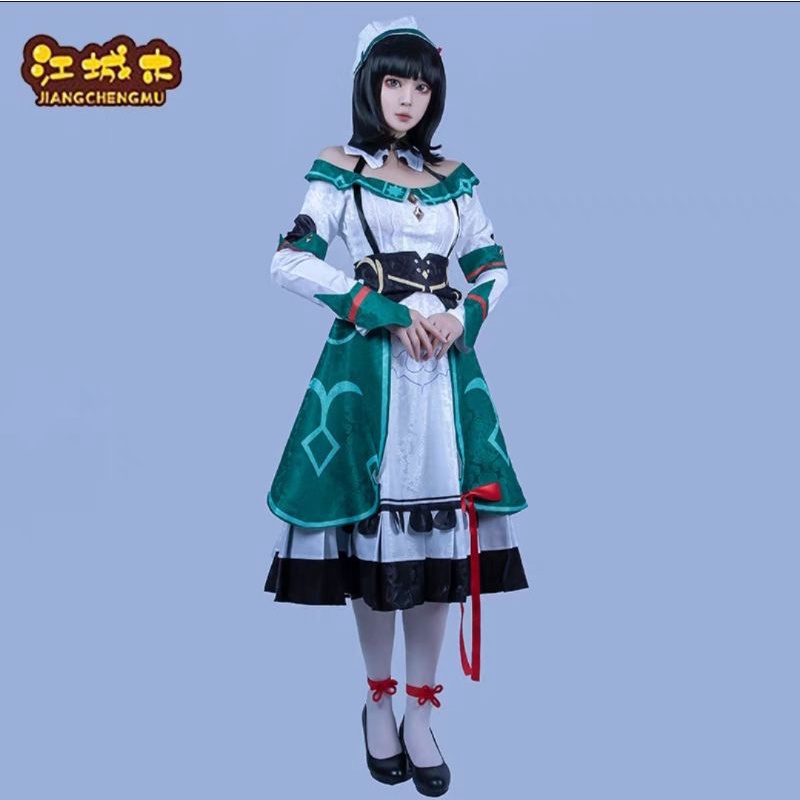 [ RENTAL ] KATHERYNE NPC Cosplay Kostum Genshin Impact Brand Jiangchengmu Wig Jcm