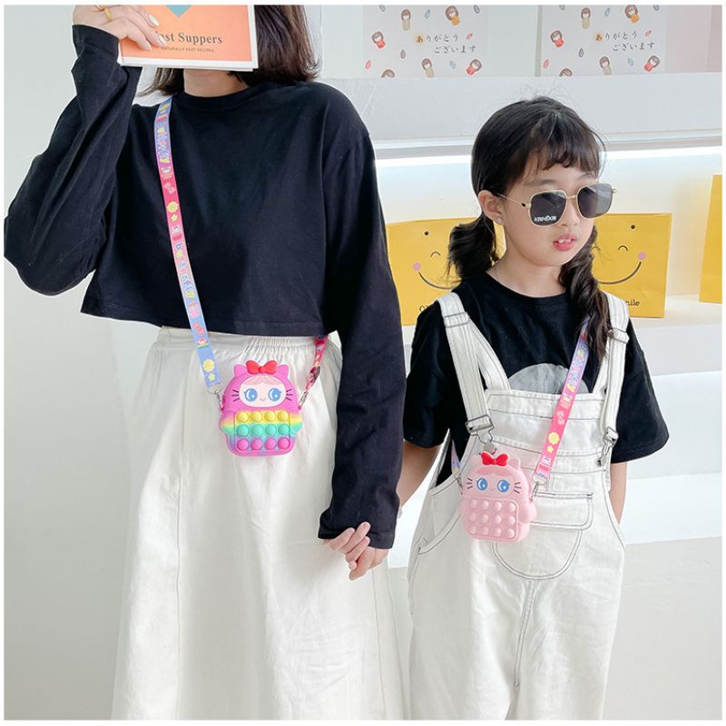 Tas Pop It Anak Seri Girl Pita Lucu Import