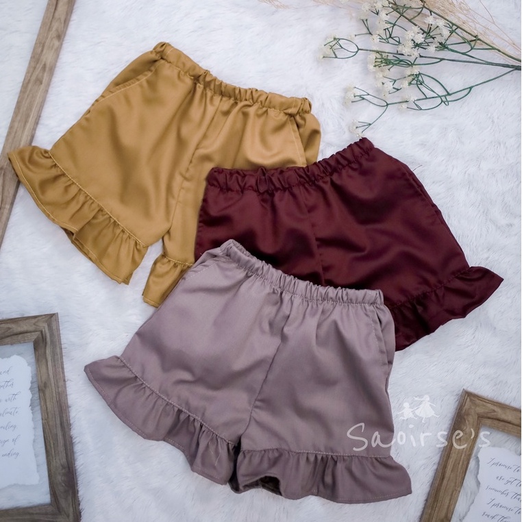 Chika short - Celana pendek ruffle anak perempuan katun by Saoirse's