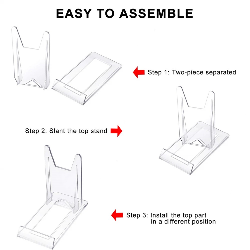 2pcs Stand Holder Bingkai Foto Bahan Plastik Akrilik Transparan Dapat Disesuaikan Untuk Dekorasi Pernikahan