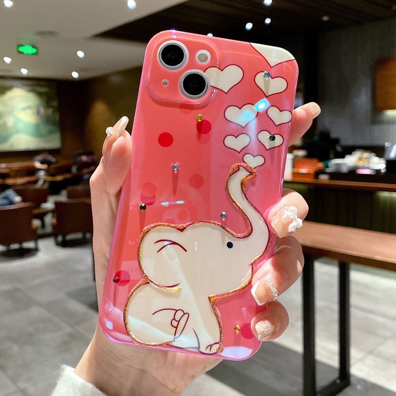 Soft Case Silikon Desain Kucing Gajah Untuk IPhone 12 13 14 11 Pro Max X Xs Max Xr Ffdrd