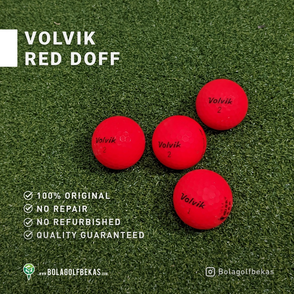 Bola golf bekas / second grade A terlaris - Volvik mix - grade A, original, no repair - merah doff