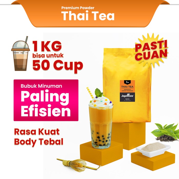 

BAYAR DITEMPAT 1 Kg Jagorista - Thai Tea - Premium Bubble Drink Powder /KOPI RUBE/KOPI SLB/KOPI