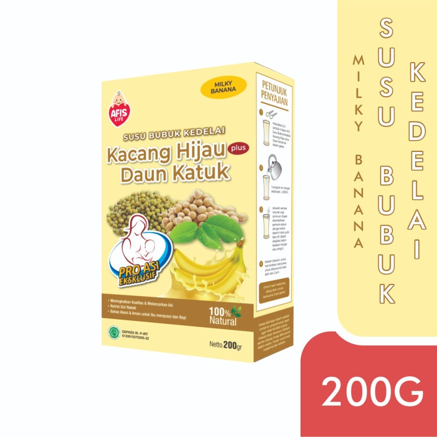 Afis Susu Bubuk Kedelai Kacang Hijau Daun Katuk Pelancar ASI Booster