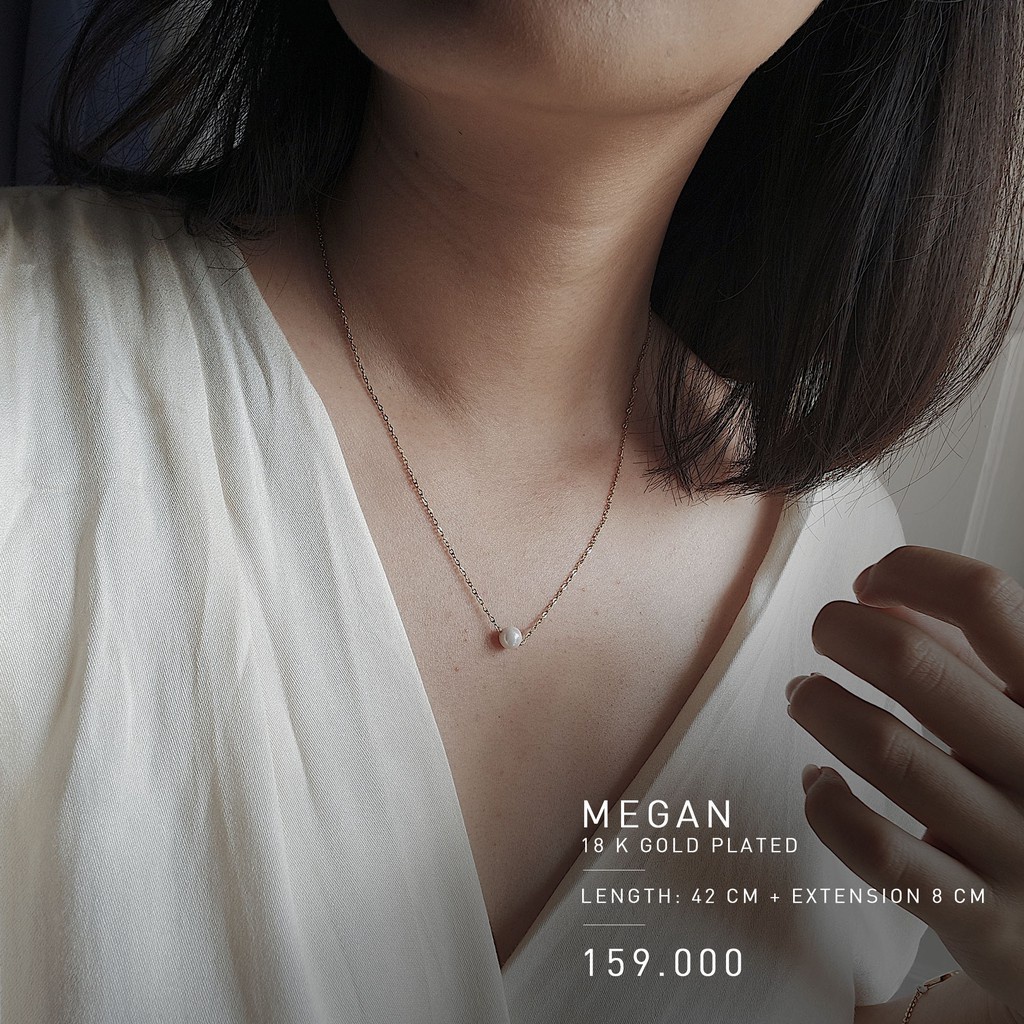 MEGAN PEARL NECKLACE (STAINLESS STEEL + 18K GOLD PLATED) - ANTI KARAT