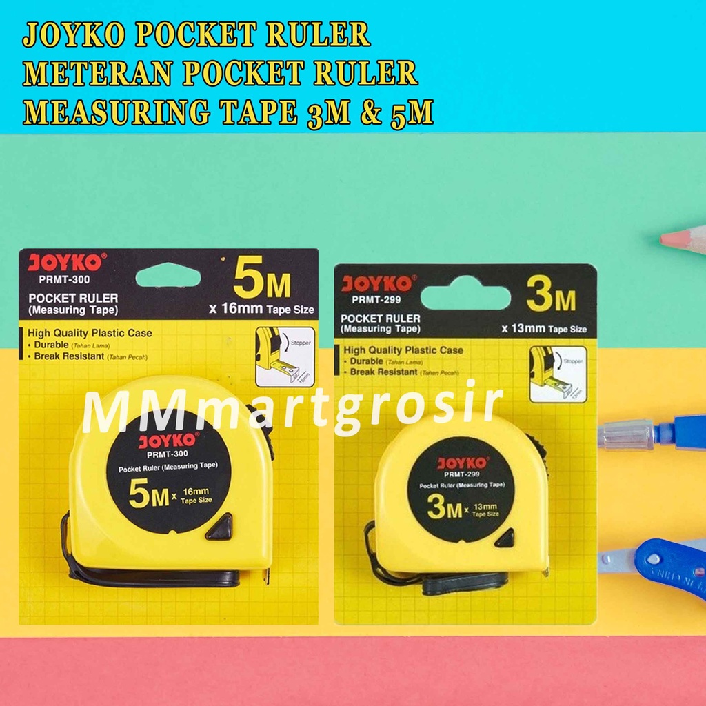 Joyko Meteran / Meteran Pocket Ruler / Measuring Tape Joyko / Alat Ukur
