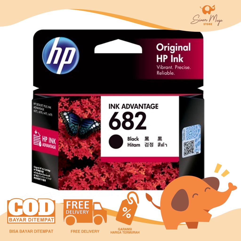 Jual Hp Cartridge 682 Black Tinta Hp 682 Warna Hitam Shopee Indonesia 1362