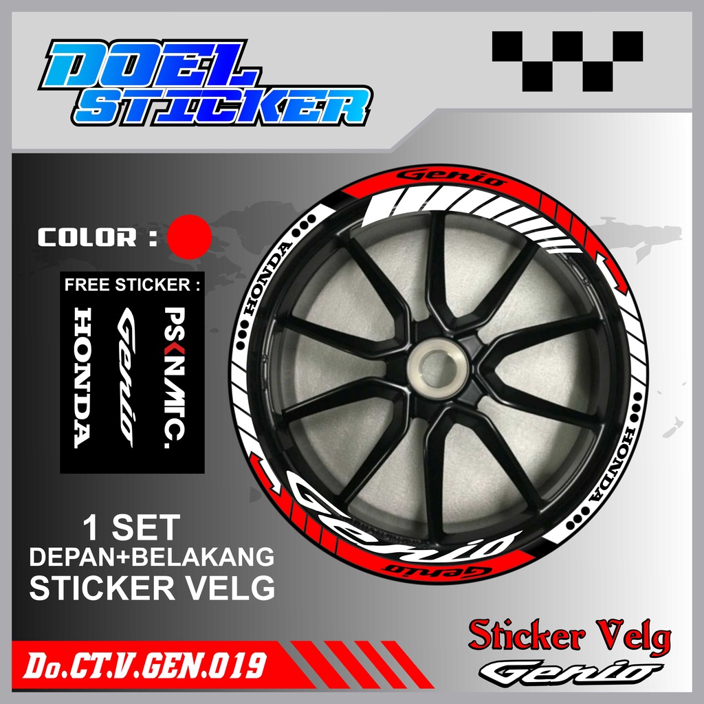 Stiker Cutting Velg Genio Racing Lis List Variasi Custom Set Depan Belakang Doel 019