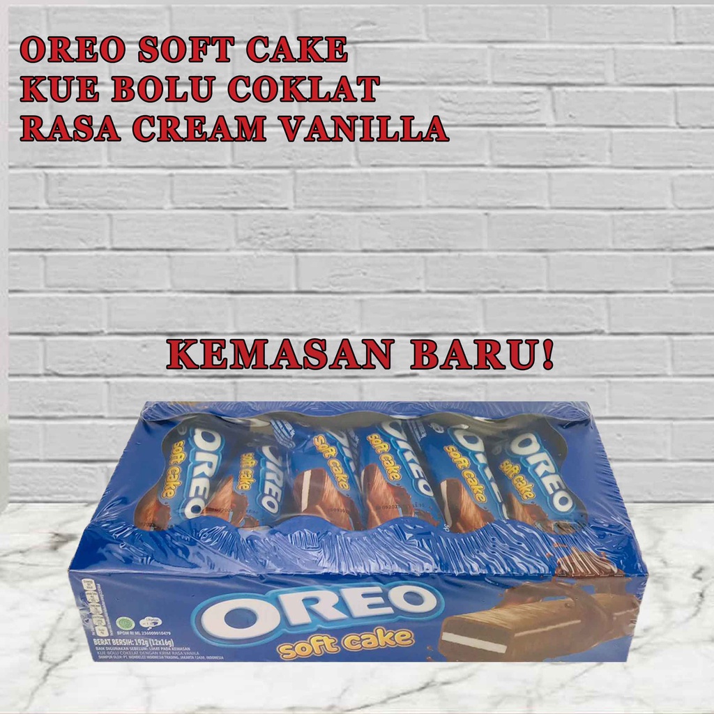 Oreo / Soft Cake / Kue Bolu Cokelat / 1 box isi 12pcs x 16g