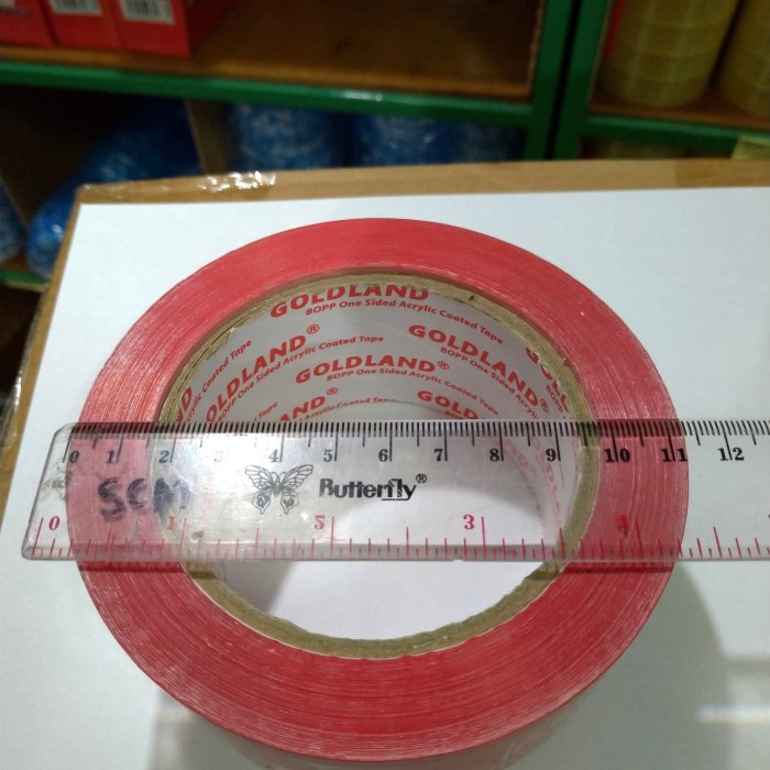 

Tape (Gojek Grab) Lakban Fragile Merah 100 Meter X 48 Mm