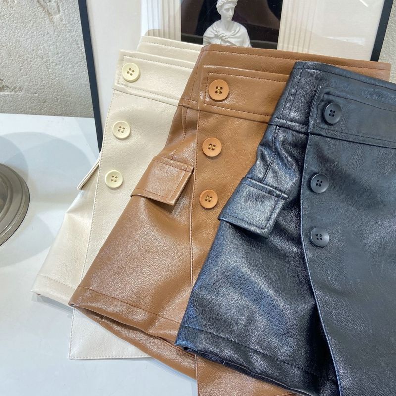 LEATHER mini celana rok anak perempuan outfit korea style 3-10th