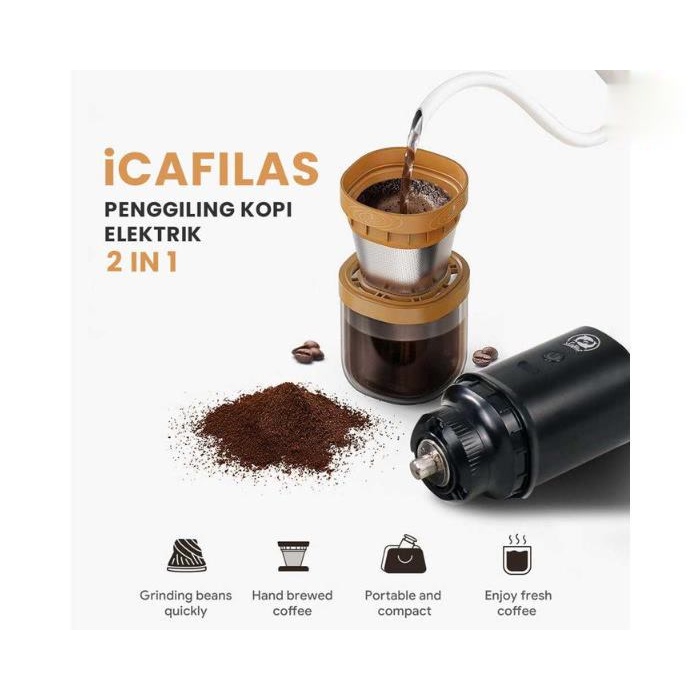 Penggiling Kopi Elektrik Portable Grinder Stainless Drip Coffee Maker