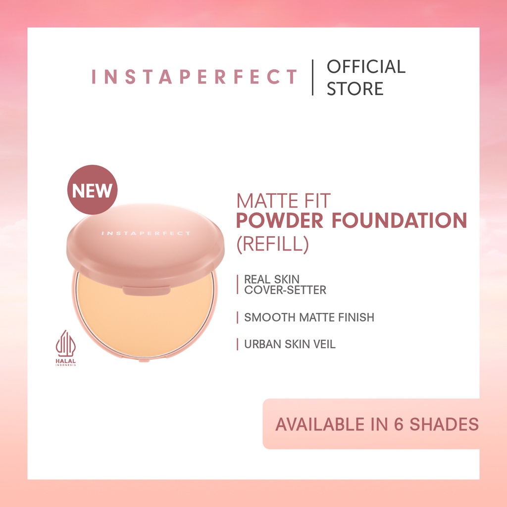 [NEW] Wardah Instaperfect Refill Matte Fit Powder Foundation 13 g - Refill Bedak (Real Skin Cover Se
