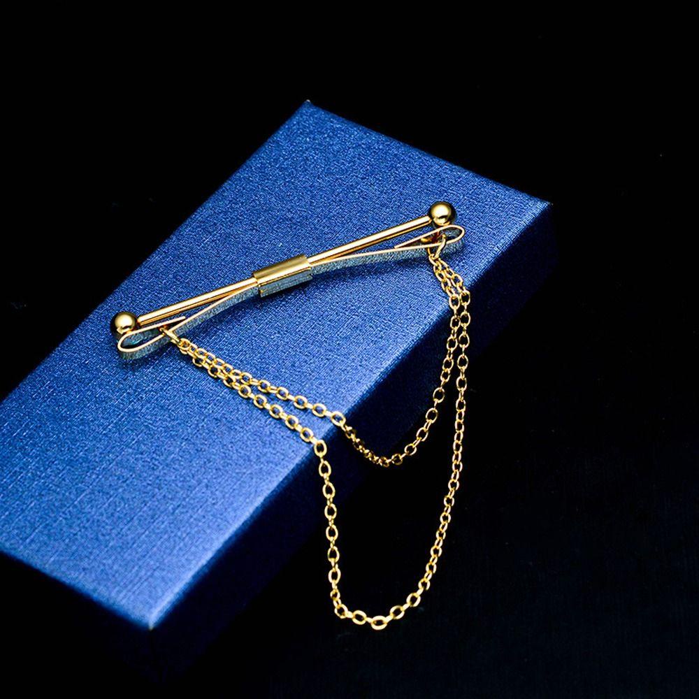 Mxbeauty Klip Kerah Pria Halus Sederhana Pakaian Tidak Cedera Mencegah Paparan Rumbai Silang Tergantung Paduan Dasi Klip