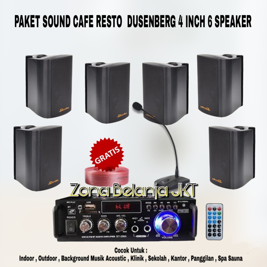 PAKET SOUND SYSTEM CAFE RESTO SPEAKER DUSENBERG 4 INCH 6 SPEAKER ( SET 2 )