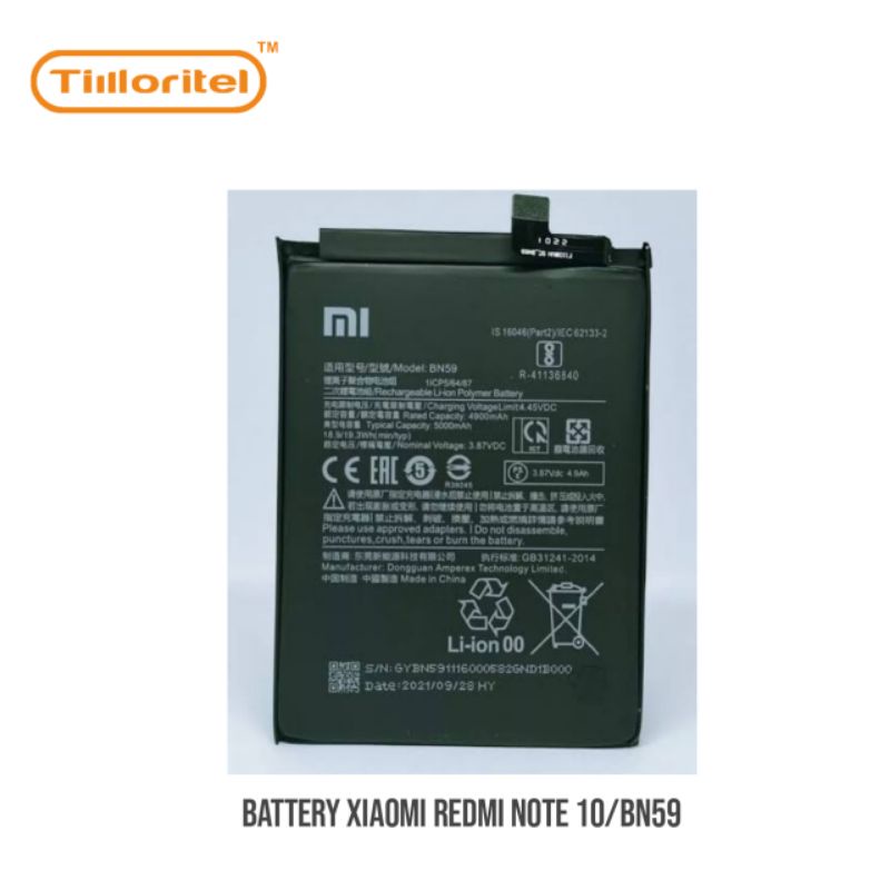 BATTERY XIAOMI REDMI NOTE 10/BN59