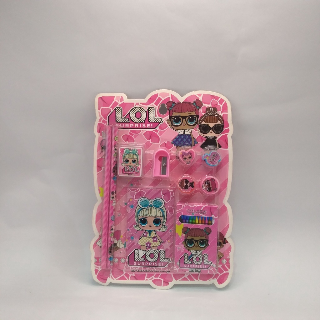 

STATIONERY SET/ SET ALAT TULIS 6 IN 1 DAN STEMPEL KARAKTER LOL