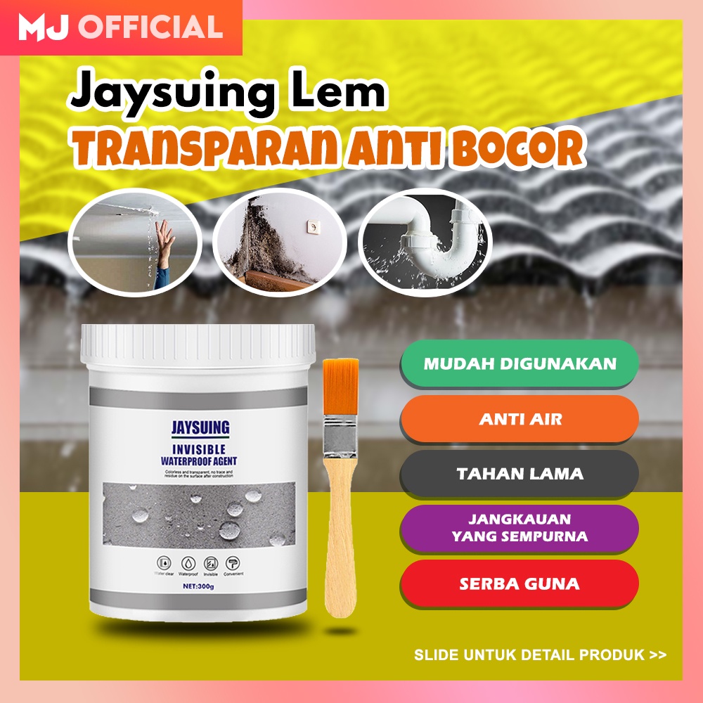 Lem Anti Bocor waterproof Lem Transparan Tahan Air Anti Bocor Superkuat Lem Bening Jaysuing  Lem Penambal Atap Kolam Waterproof Multifungsi