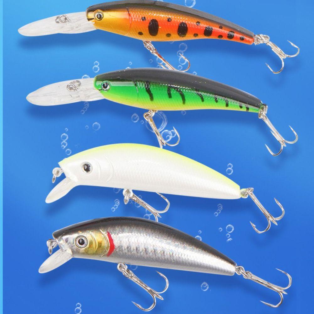 Preva 4PCS Umpan Ikan Kecil Tenggelam 7.5g 9cm Tackle Lidah Panjang Micro Minnow Lures