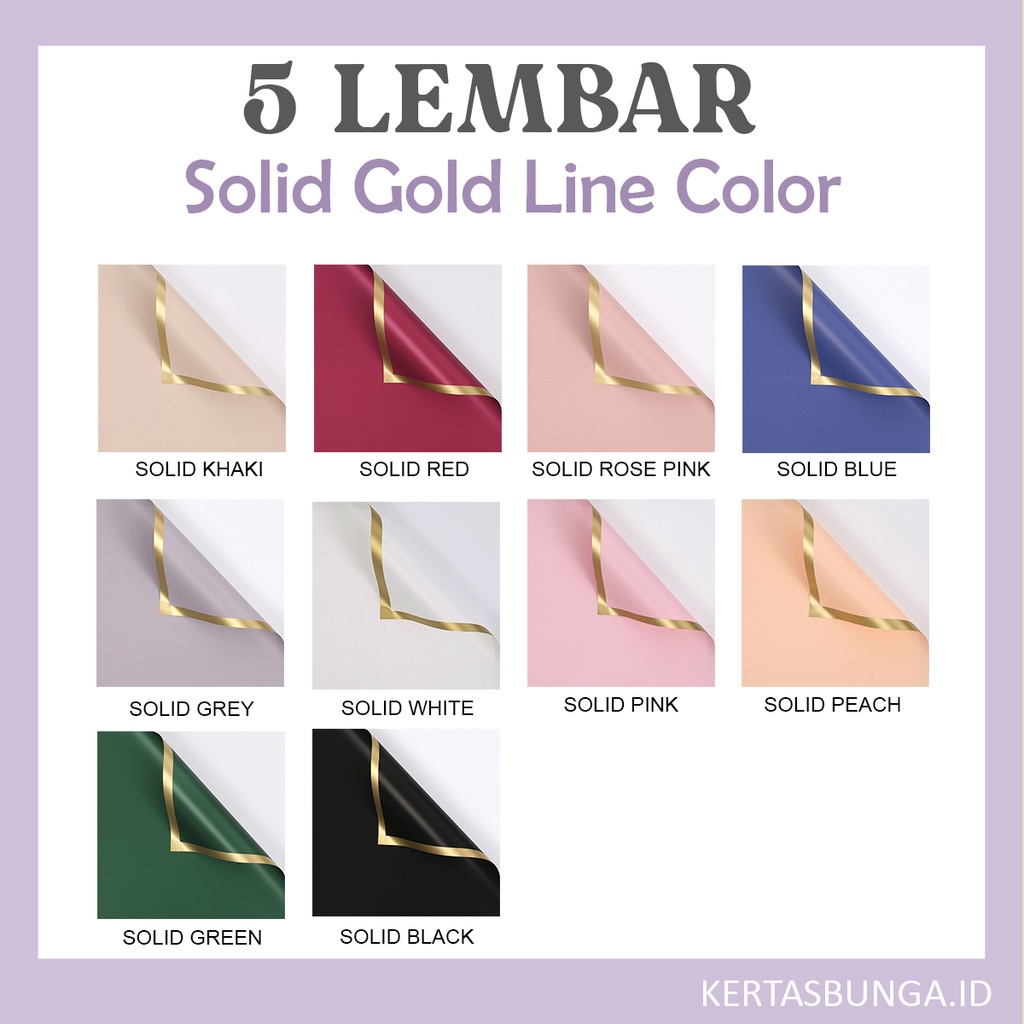 

(LIMA LEMBAR) FLOWER WRAPPING SOLID GOLD LINE/ Kertas Bunga / Kertas Cellophane / Kertas Buket Bunga / Buket Bunga / Buket Uang / Kertas Buket / Kertas Wrapping Buket