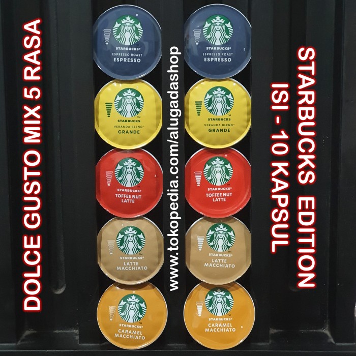 

MIX 5 RASA - KAPSUL NESCAFE DOLCE GUSTO STARBUCKS EDITION - REPACK