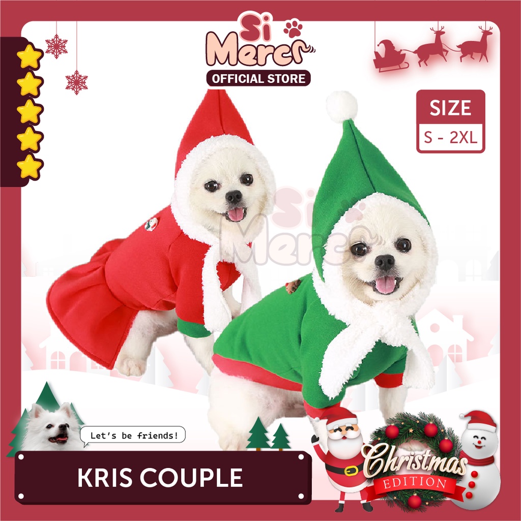 Baju Anjing Kucing Hewan Natal / Baju Sweater Anjing Natal / Pet Clothes For Christmas Premium / Baju Hewan Couple Natal