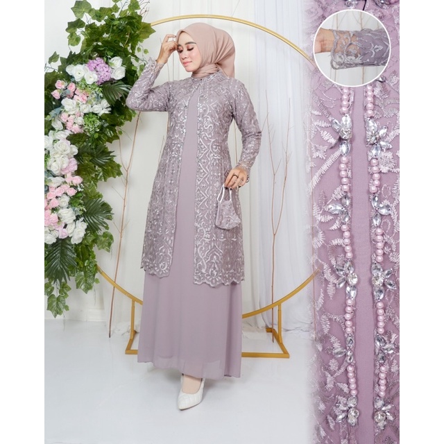 New Model Gamis Modern Outer - Gamis Terbaru brokat - Gamis modern - Kebaya Modern - Kebaya Brokat terbaru - kebaya Gamis Modern