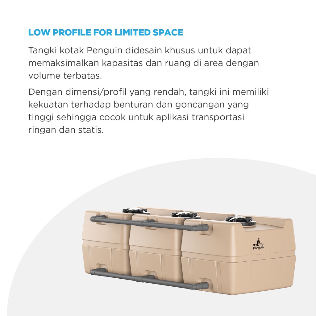 Penguin Tangki Air Kotak TE 100, Tandon Kotak, Toren Persegi Empat Cubic Tank