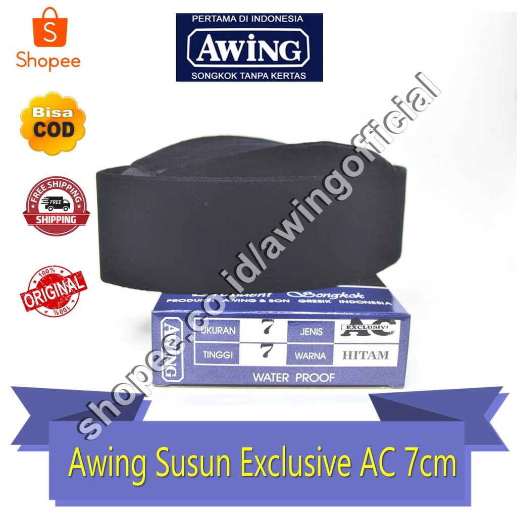 Songkok Peci Hitam Awing Susun Exclusive Tinggi 7 cm