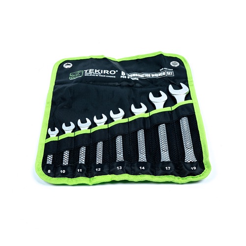 TEKIRO KUNCI RING PAS SET (8 - 19 MM) 8 PCS /KUNCI RINGPAS SET