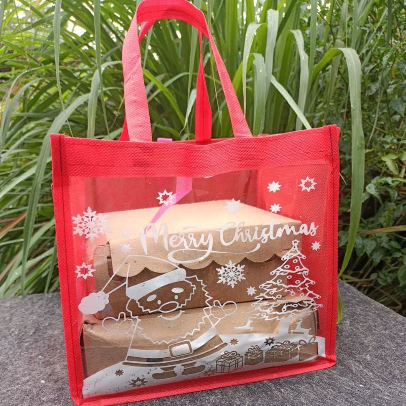 tas natal dus 22x22 mika kombinasi spunbound