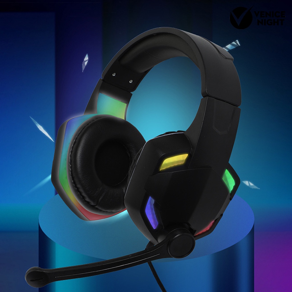 (VNEP) (Berkabel) G2000 Headphone Efek Cahaya Pengurangan Kebisingan Headset Gaming Suara Stereo Bass Yang Kuat untuk Rumah