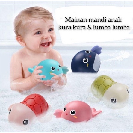 Mainan Mandi Anak Bayi Bentuk Kura Kura Berenang Di Kolam Renang