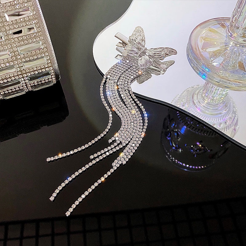 Jepit Rambut Model butterfly Rumbai Panjang Gaya Korea Untuk Wanita