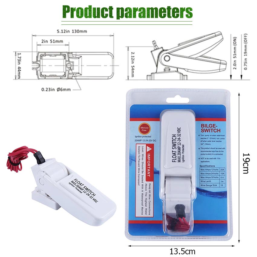 12V 1100Gph Automatic Bilge Pump Boat Submersible Marine Float Switch Nusa.Belanja