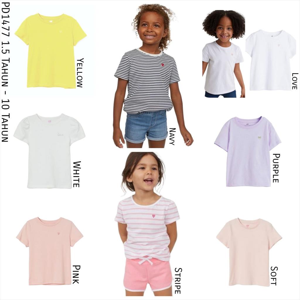 PD1477 HM Tee Kaos Anak Cewek Basic Love