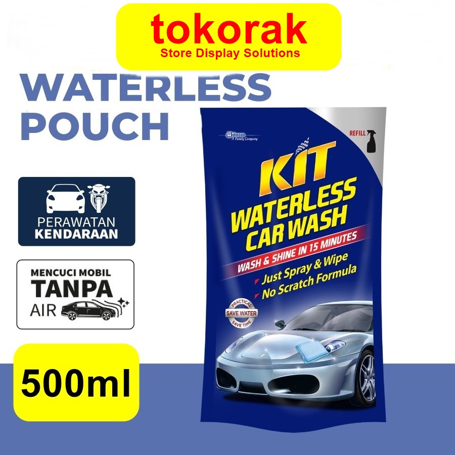 KIT WATERLESS CAR WASH 500ML REFILL POUCH SHAMPOO CUCI MOBIL TANPA AIR