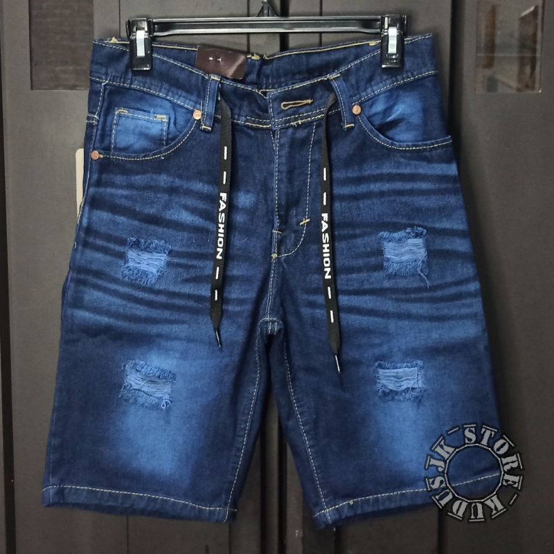 CELANA PENDEK PRIA JEANS ROBEK WISKER