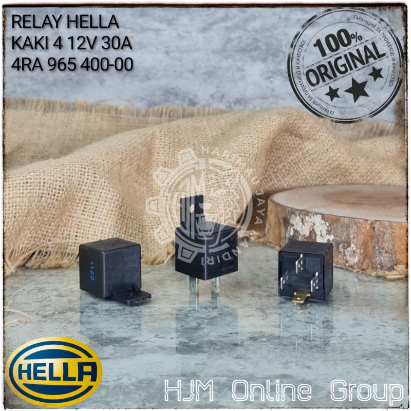RELAY HELLA 12V 30A KAKI 4 - RELAY KLAKSON &amp; LAMPU