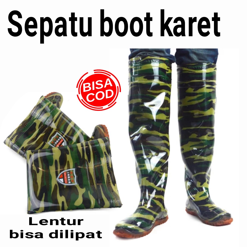 SEPATU BOOTS KARET SEPATU SAWAH SEPATU PETANI SEPATU BOT PANJANG ANTI KEONG