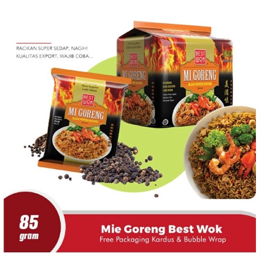 Mi Best Wok mie goreng 3 varian bestwok Black pepper Original Spicy yamin mie boncabe lemonilo mie pedas ramen richeese Cemilan Makanan Ringan