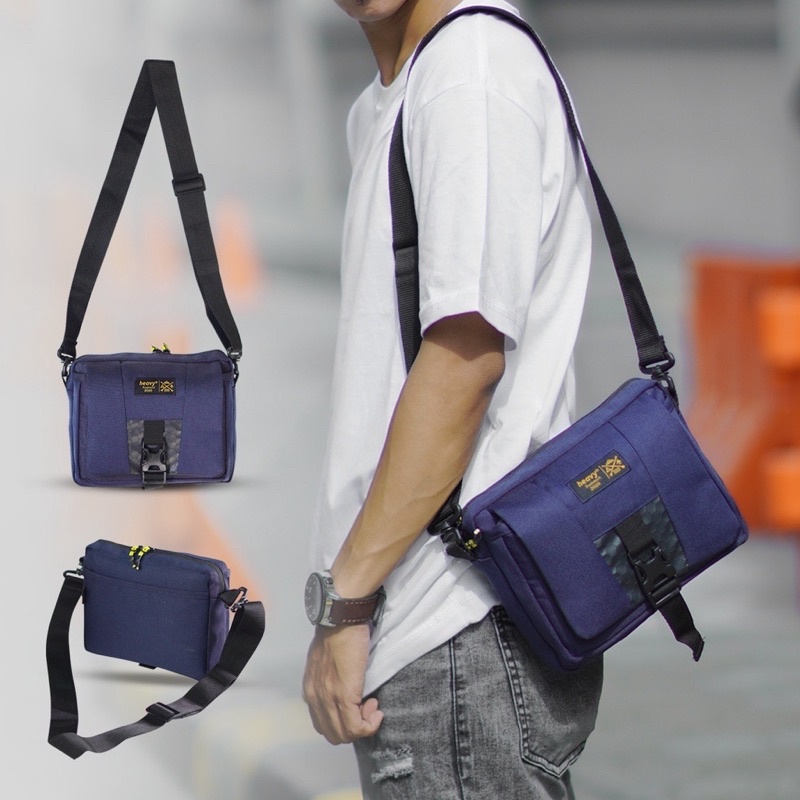 Tas Selempang Pria Heavy - Cross Body Bag Heavy - Tas Slingbag Alano Navy