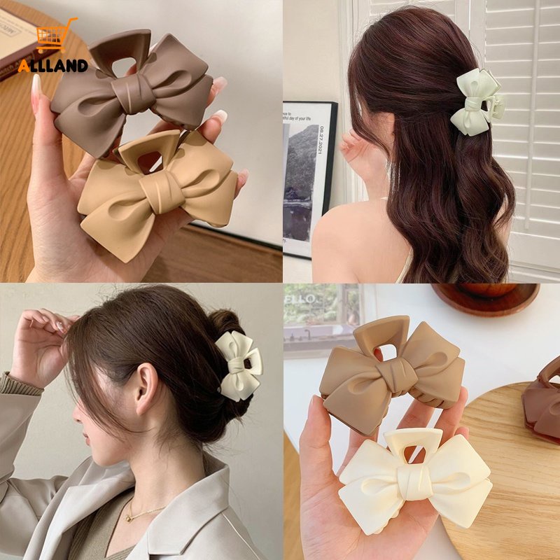 Jepit Rambut Bentuk Pita Bahan Akrilik Warna Caramel Untuk Wanita