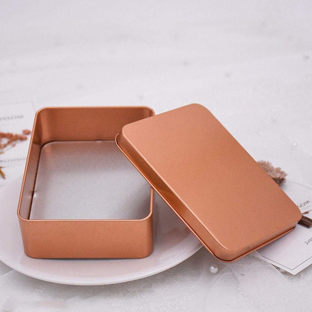 Top Tin Box Home Organizer Candy Coin Kunci Organizer Penyimpanan Kecil Perhiasan Kuku Kecantikan Penyimpanan Square Storage