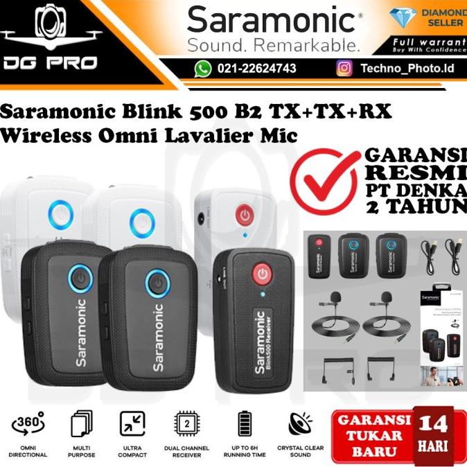 Saramonic Blink 500 B2 - Tx+Tx+Rx Wireless Omni Lavalier Microphone