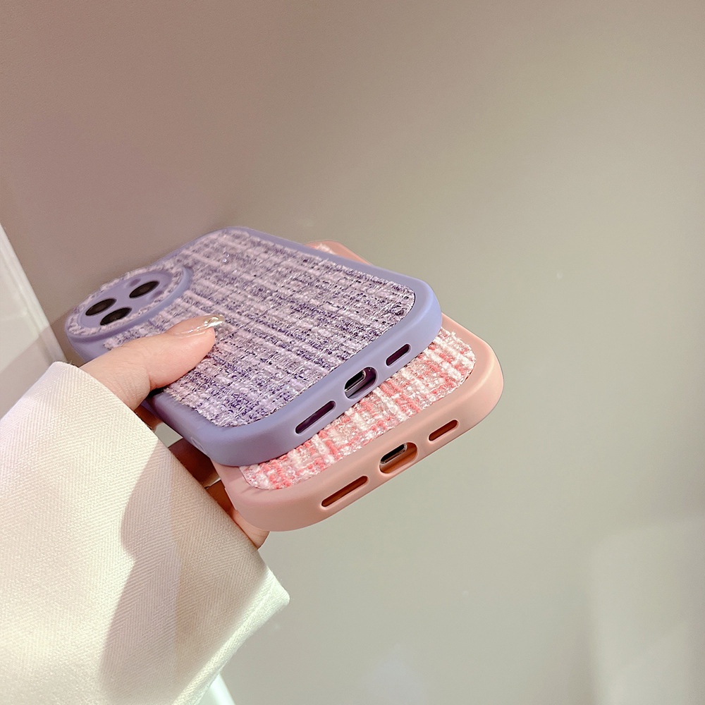 Soft Case Pelindung Penuh Desain Tweed Musim Dingin Untuk Iphone 11 12 13 14 PLUS PRO MAX