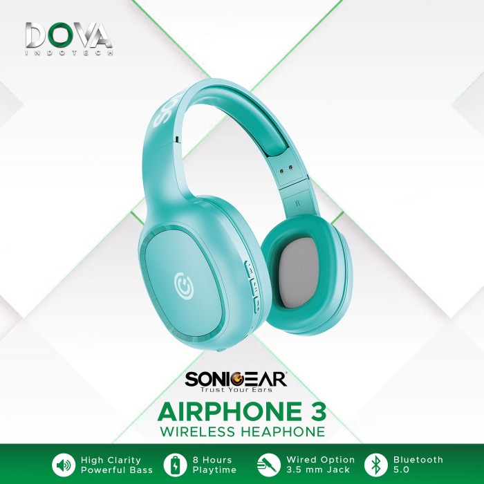 Headphone Headset Bluetoth Sonicgear Airphone 3 Wireless Headphone