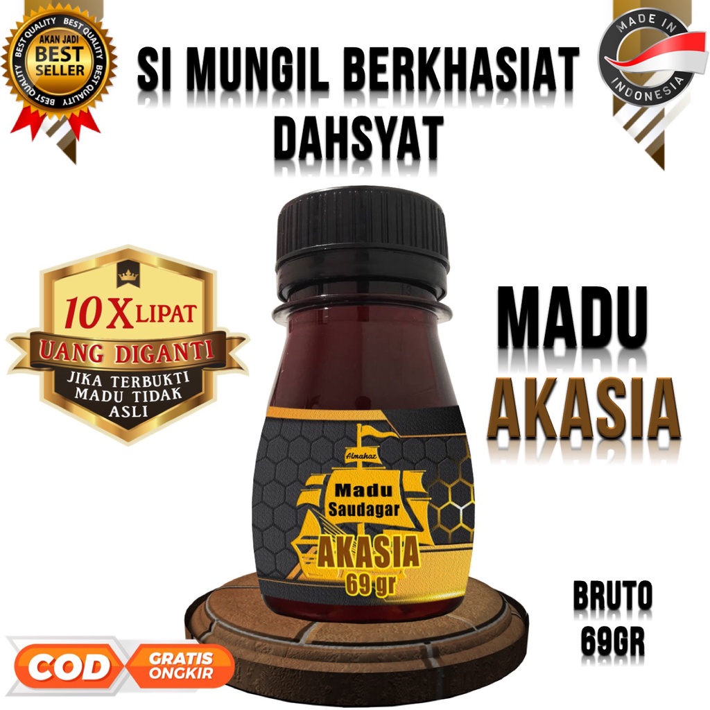 Madu Asli Akasia Murni Alami Grade A Row Honey Madu Saudagar